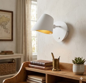 Modern Iron LED Wall <b>Lamp</b> with Push Dimmer Switch <b>Warm</b> White (3500K) Adjustable for Living Room Decor - Product Image 2