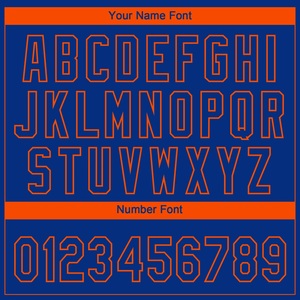 Jersey de Softbol Azul Rey y Naranja Degradado Skyline, 100% Poliéster, Malla Bird Eye, Logotipo Personalizado, Nombre del Equipo, Número del Jugador - Product Image 3