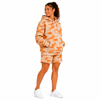 Ensemble de survêtement décontracté deux pièces pour femme : sweat à capuche oversize en polaire camouflage et short à cordon de serrage – Vente en gros