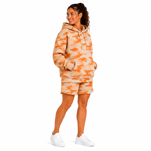 Wholesale Women Camo Short <b>Set</b> Oversized Hoodie Drawstring Shorts Two Piece Short <b>Set</b> Camouflage Print Casual Tracksuit Outfit - Product Image 5