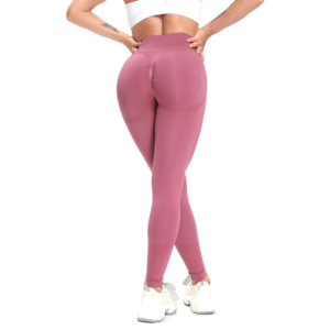Leggings de yoga taille haute pour femmes, pantalon de fitness rose avec poche, collants de sport grande taille - Product Image 2