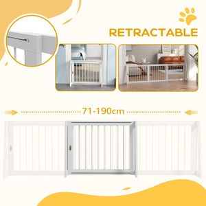 Cancelletto per Animali Domestici Autoportante in Legno Bianco da 28-75 Pollici con Piedini di Supporto e Tappetini Antiscivolo per Scale e Porte Interne - Product Image 5