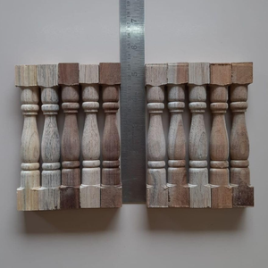 Muebles de madera tallada artesanalmente: Patas de madera de pino estilo antiguo, pilares pequeños en forma de calabaza, columnas de soporte para gabinetes y apliques decorativos. - Product Image 3