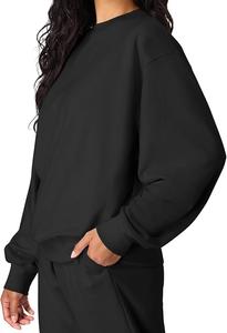 New Arrival Luxury Long Sleeve Round Neck Shoulder Slope Solid Comfortable Casual Women's Cotton Sweatshirt From Bangladesh - Product Image 2