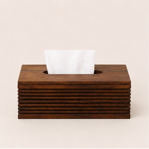 Boîte à mouchoirs artisanale en bois de Sheesham, rectangulaire, de luxe, avec détails rainurés, pour la maison, le bureau et les hôtels - Product Image 3