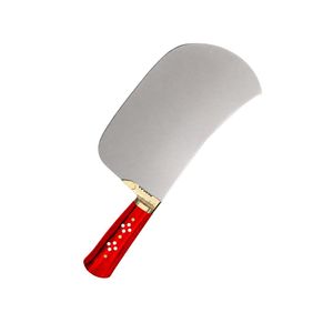 Cuchillo de carnicero PK-MS de alta resistencia, hoja curva plateada, mango de madera rojo, pomo dorado, cuchillos profesionales para cortar carne, cocina - Product Image 5