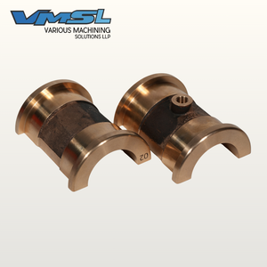 Cojinete de eje de bronce, latón y acero inoxidable de alta resistencia, tipo inserto de bloque de almohada, mecanizado por CNC y por electroerosión por hilo. - Product Image 5