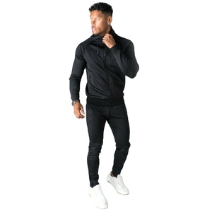 Veste de survêtement décontractée pour homme avec logo personnalisé, en polyester uni, vêtement de sport actif - Product Image 1