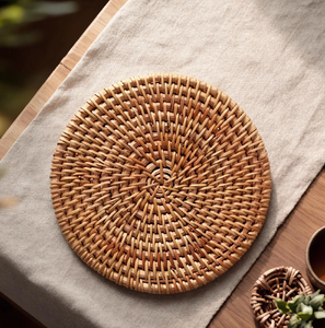 Nouveauté : dessous-de-plat en rotin fait main, accessoires de vaisselle pour plats chauds, à prix réduit - Product Image 6