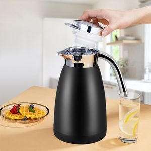 Termo de Acero Inoxidable Negro de 2.2L, Botella Térmica de Doble Pared para Bebidas Frías y Calientes con Tapa Hermética - Product Image 1