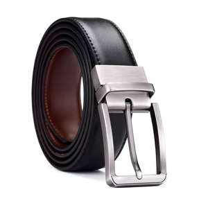 Diseña Tu Propio Logotipo, Cinturones de Cuero Vacuno Personalizados Hechos en Fábrica, Color Sólido, Alta Calidad, Transpirables, para Uso Casual Masculino - Product Image 4