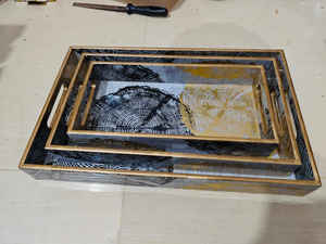 Plateaux en bois pour servir Trey en bois pour Table à manger cuisine thé café collations servir plateau décoratif pour la maison - Product Image 4