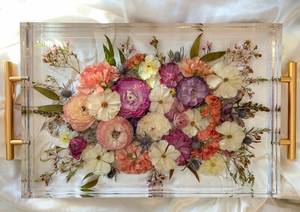 Handmade Resin Tray for Home Decor Stylish and Durable Serving Tray for Coffee <b>Table</b> Kitchen or <b>Vanity</b> Use - Product Image 3
