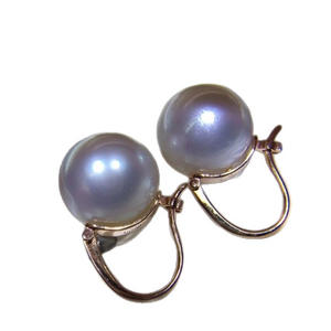 Boucles d'oreilles pendantes en verre bleu Akoya véritable de 7-8 mm, origine Japon, cultivées en eau de mer, légères imperfections invisibles incluses - Product Image 5