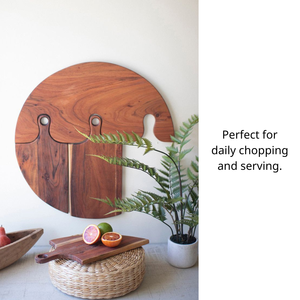 เขียงไม้วอลนัทธรรมชาติหรูหราสำหรับห้องครัวร้านอาหารของตกแต่งบ้าน - Product Image 5