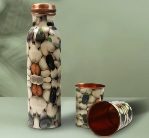 Ensemble de gobelets en cuivre de qualité supérieure avec motifs floraux imprimés, gobelets en cuivre faits à la main pour la maison, la cuisine et la salle à manger, gravés - Product Image 2