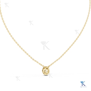 จี้เพชรทรงวงรีแบบคลาสสิกประดับเพชรแล็บโกรว์ พร้อมสร้อยคอทองคำแท้ 14K 18K สำหรับผู้หญิง ของขวัญเครื่องประดับชั้นดี - Product Image 6