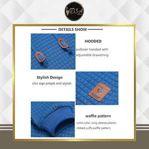 Sweat à capuche gaufré d'hiver pour homme, coupe classique, qualité supérieure, disponible en gros - Product Image 4