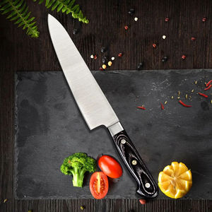 Couteau de chef Gyuto à manche en bois Pakka de 8 pouces, couteau de cuisine en acier inoxydable - Product Image 2