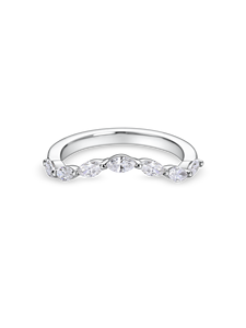 Bague de mariage incurvée avec diamants de laboratoire taille marquise 0,8 ct en or jaune, blanc, rose et platine 18 carats - Product Image 2