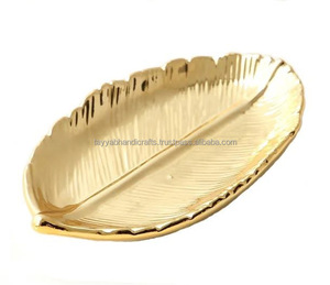 ถาดเสิร์ฟโลหะดีไซน์รูปใบไม้ทำมือดีไซน์เนอร์ขายดี - Product Image 3