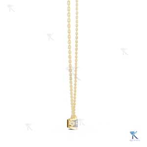 1.00 CT Princess Lab Grown Diamond Solitaire Station Necklace 14K 18K <b>Solid</b> <b>Gold</b> Flat Back <b>Pendant</b> Fine Women Jewelry Supplier - Product Image 6