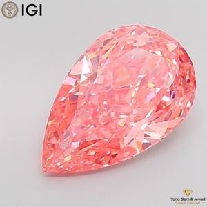 Diamante Cultivado en Laboratorio CVD, Claridad VS1, Color Rosa Intenso, 8.02 Quilates, Corte Pera, con Certificado IGI, Ideal para Anillo de Compromiso - Product Image 1
