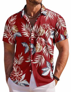 Chemises d'été pour hommes, motif floral hawaïen 3D, popeline, fourniture ODM en 4XL, anti-rides, respirantes, chemise de haute qualité - Product Image 6