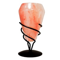 Support de bougie en sel rose de l'Himalaya sculpté à la main, style floral, 10x7x7 pouces, toucher réel, logo personnalisé