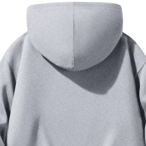 Sweat à capuche en molleton pour homme, coupe classique, respirant, gris uni, coton, décontracté, avec poche avant, pour l'hiver - Product Image 5