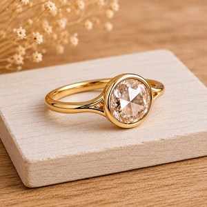 Bague de mariage solitaire en or massif 10K 14K 18K avec diamant de laboratoire taille rose, couleur DEF, clarté VS VVS, certifié IGI, vente en gros - Product Image 4