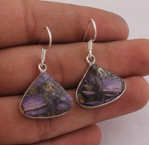 Wholesale Natural Jasper 925 <b>Sterling</b> <b>Silver</b> <b>Dangle</b> <b>Earrings</b> Earthy Pattern Gemstone Drop <b>Earrings</b> High Quality Jewelry - Product Image 1