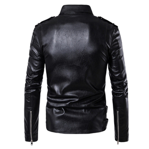 Turn Over Collar <b>Long</b> Sleeve Outerwear <b>Coats</b> For <b>Men</b> Regular Slim Fitted <b>Men's</b> Sheepskin Leather Jacket In Low MOQ - Product Image 3