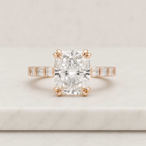 Anillo de Sello Clásico de Lujo para Mujer, Chapado en Oro de 14K, con Diamante de Corte Cojín Cultivado en Laboratorio, 4 Ct, Joyería de Moda al por Mayor - Product Image 5