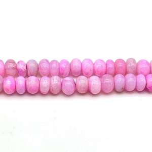 Collier ras du cou en opale rose naturelle lisse, perles rondes de 7 à 9 mm, fournisseur en gros - Product Image 3