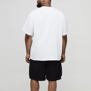เสื้อยืดแฟชั่นใหม่ทรงโอเวอร์ไซส์สำหรับผู้ชาย ผ้าฝ้าย 100% ระบายอากาศได้ดี เป็นมิตรกับสิ่งแวดล้อม ไม่หดตัว แห้งเร็ว ซักแบบ Sand-washed รับสั่งทำ เสื้อผ้าสตรีทแวร์แนวฮิป - Product Image 4