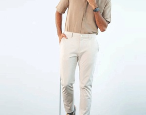 Pantalones Chinos para Hombre, Corte Recto, Cintura Alta, Ajustados, Primavera, 100% Algodón, Peso Medio, Ropa de Calle, Ropa de Trabajo, Secado Rápido, Transpirables - Product Image 5