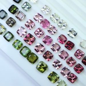 Turmalina Natural de Alta Calidad, Corte Cojín, Multicolor (Rosa, Verde), Piedras Preciosas Sueltas para Joyería, Lote al por Mayor - Product Image 1