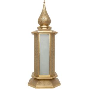 Lanterne marocaine artisanale en métal, finition couleur or, décoration pour mariage, festival, maison, jardin, porte-bougie à suspendre - Product Image 3