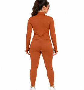 Wholesale Women <b>Yoga</b> Set 3 Piece Fitness Workout Leggings Sports Bra <b>Jacket</b> Soft Skin Friendly Stretch Gym Activewear Custom - Product Image 5