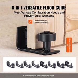 Kit Ferramenta per Porta Scorrevole in Legno 8 in 1, Guida a Pavimento D 36'' x 84'', per Porte Scorrevoli Silenziose e Scorrevoli per Soggiorno - Product Image 5