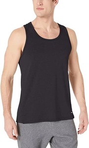 เสื้อกล้ามถักสีดำสำหรับผู้ชาย คอกลม แขนกุด สีพื้น ผ้าโพลีเอสเตอร์ ระบายอากาศได้ดี สวมใส่สบายๆ - Product Image 5