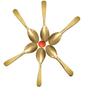 Brass Masala Spoon Handmade Small Measuring Spoons <b>Spice</b> <b>Jars</b> & Kitchen Durable Traditional Indian Brass - Product Image 5