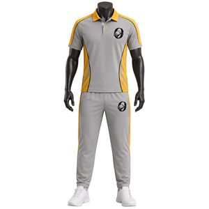 Men's Yellow Black Zipper Sublimation <b>Cycling</b> Set Short Sleeve Jersey with Padded Shorts Bicycle Racing Clothing Outdoor - Product Image 1