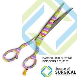 Ciseaux de barbier multicolores, lame en acier inoxydable, poignées en caoutchouc, pour droitiers, ciseaux professionnels pour coiffeur, outils de salon - Product Image 3