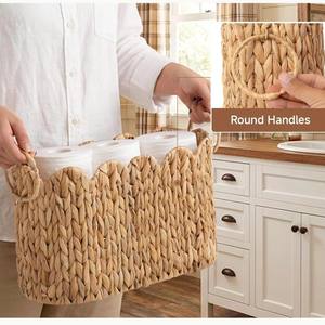 Encantador Portarrollos de Papel Higiénico con Tapa de Jacinto de Agua, Cesta de Ropa Moderna de Mimbre para Decoración de Dormitorio y Baño - Product Image 3