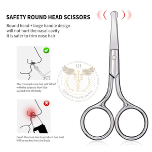 Tijeras pequeñas de acero inoxidable con punta afilada para el cuidado profesional del cabello, pestañas, nariz, cejas y recorte del bigote. - Product Image 5