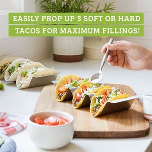 Supports à tacos en acier inoxydable de qualité supérieure pour la vente en gros, supports à tortillas mexicaines et à crêpes, pour la cuisson, compatibles lave-vaisselle, grill et four - Product Image 5