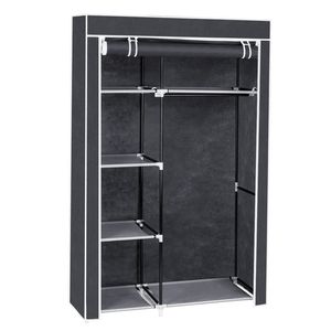 Organizzatore per Armadio Pieghevole Grigio da 64 Pollici, Scaffali Portabili per Vestiti, Scarpe e Borse, Cassetti in Plastica e Tessuto - Product Image 4
