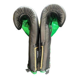 Gants de boxe en cuir véritable de vachette, design de haute qualité, prix de gros, No Boxing No Life, couleur vert cuivre, pour le sparring - Product Image 3